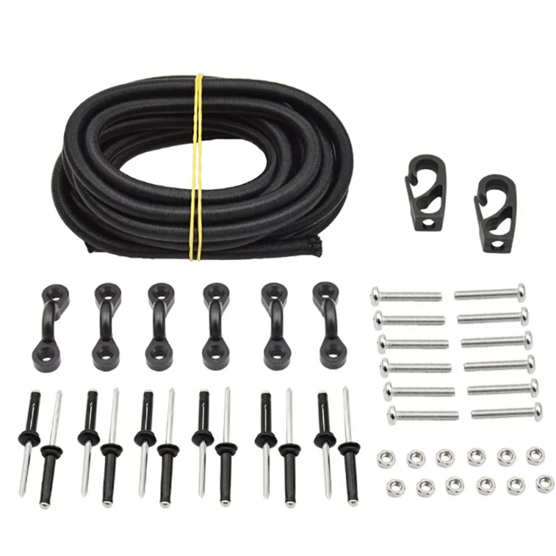 

Hot 1 Set Kayak Canoe Elastic String C Rings Hooks Screw Set For Inflatable Surfing Boat Sport Strong Elastic Rope String
