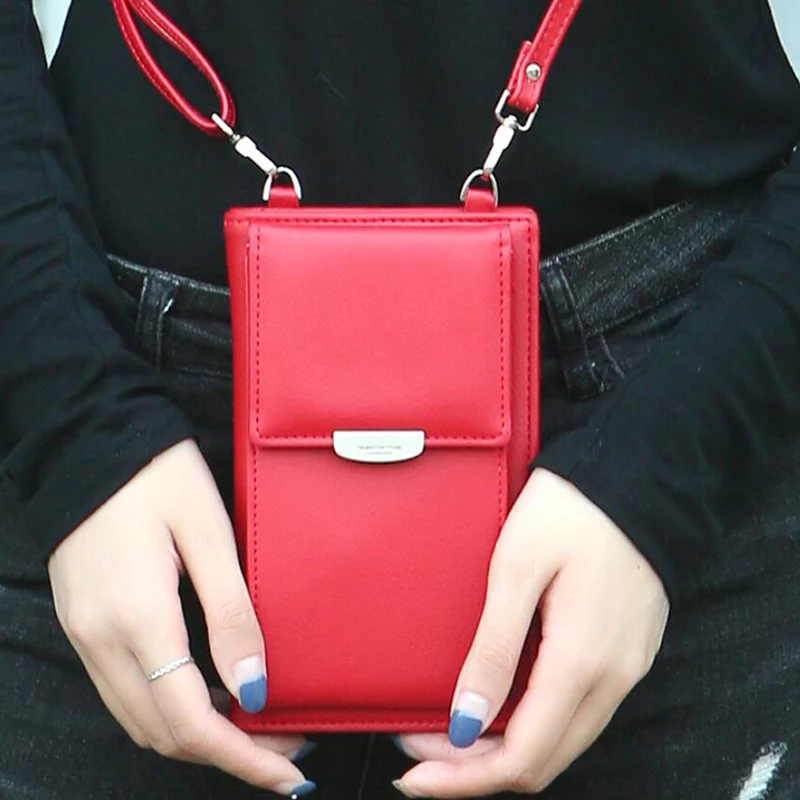 

ID Card Pocket Shoulder Bag Diagonal Mobile Phone Bags Personality Multifunction Lady Wallets Large Capacity Messenger Bags