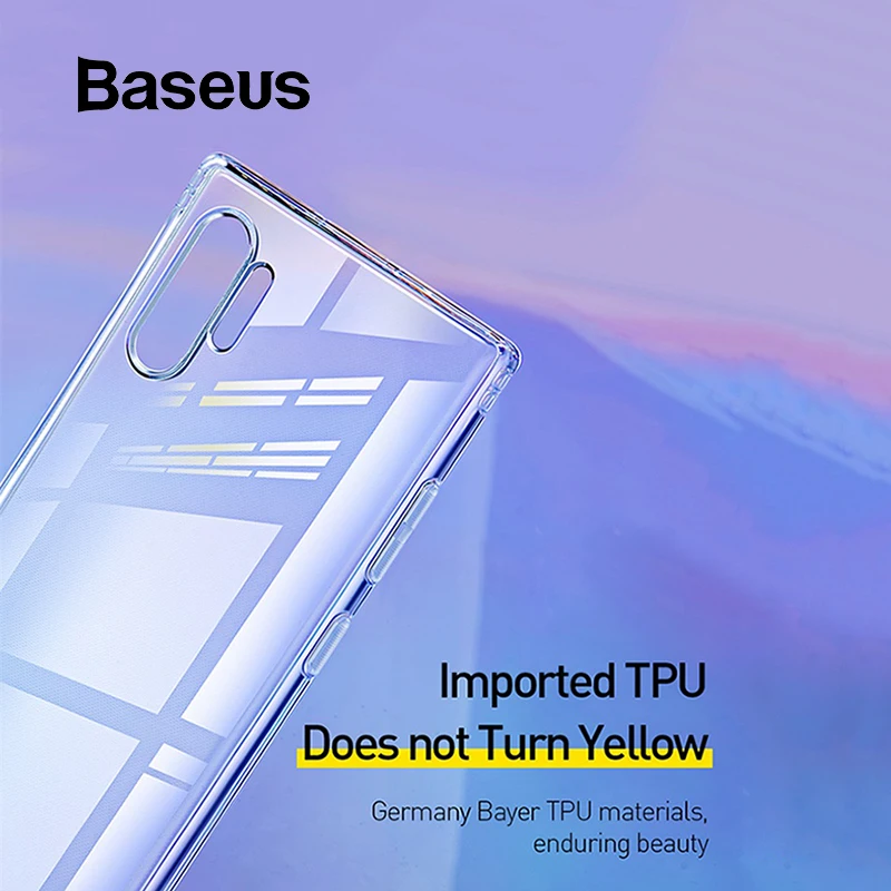 Baseus Transparent TPU Shockproof Phone Case For Samsung Galaxy Note10 Plus Anti-fall Protection Shell Ultrathin Soft |