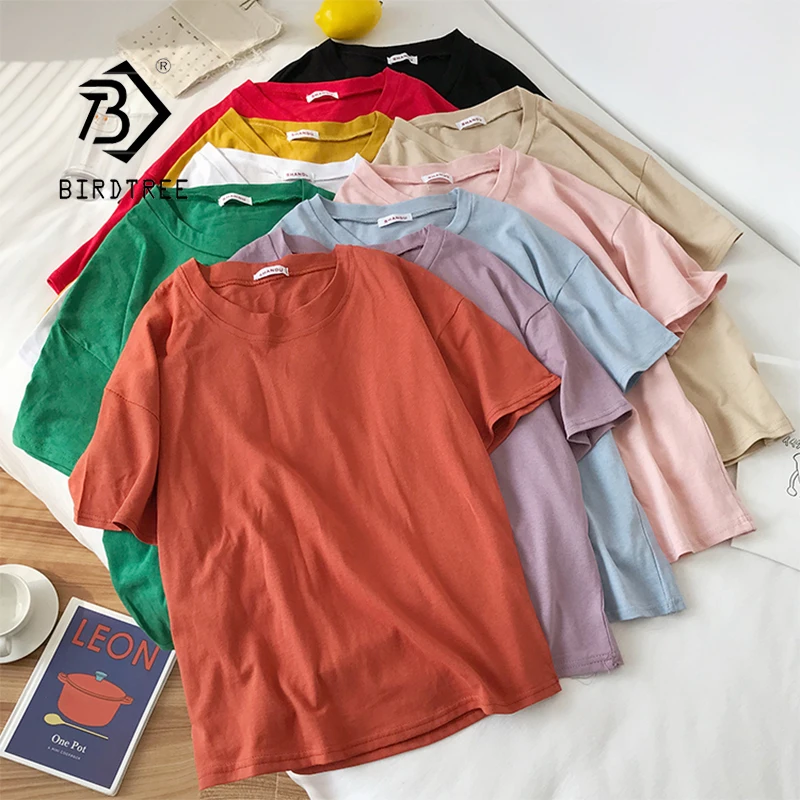 

2021 Новое поступление, летняя Женская белая футболка большого размера, футболки с коротким рукавом в Корейском стиле, свободные однотонные базовые топы для девочек, 10 цветов, T13