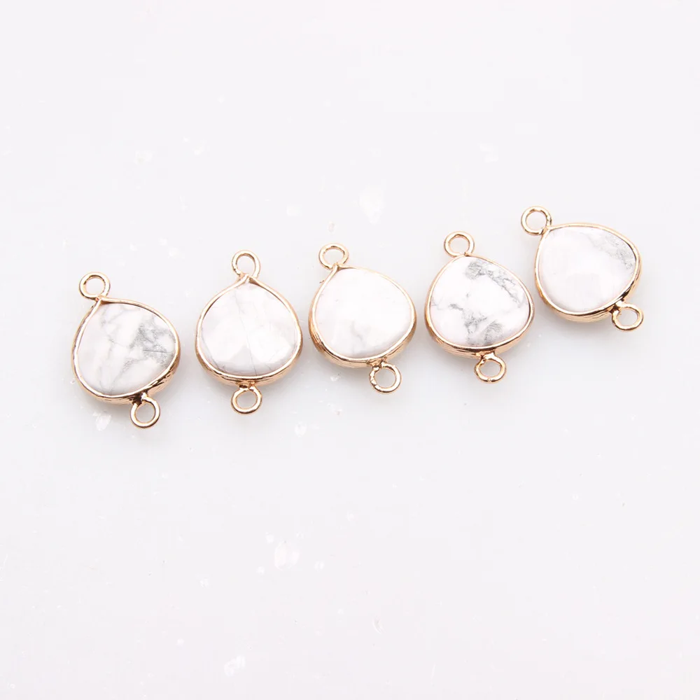 Женский кулон из натурального зеленого камня белые и золотые капли воды сделай