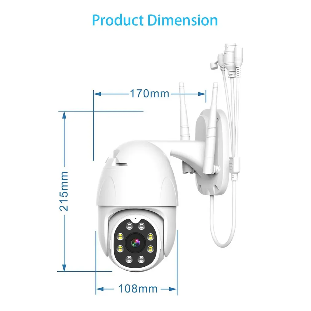 

1080P Security Camera WIFI Outdoor PTZ Speed Dome Wireless IP Camera CCTV PanTilt 360 degree Surveillance Two Way Night Vision