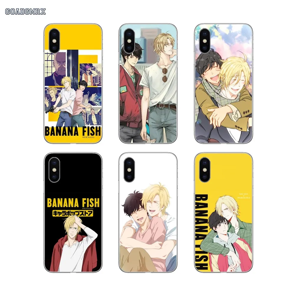 Для iPhone 11 X XR XS Pro MAX 4 4s 5 5S SE 5C 6 6S 7 8 Plus мягкие прозрачные чехлы в виде ракушки Banana Fish