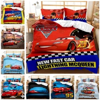 red lightning mcqueen duvet cover set for boys kids red comforter cover racing car bedding set twin size home children linen