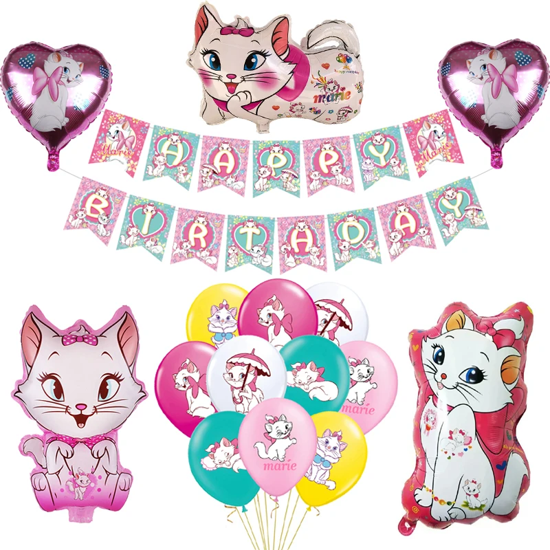 Воздушные шары из фольги в виде кота Мари розовые детские игрушки для детей на