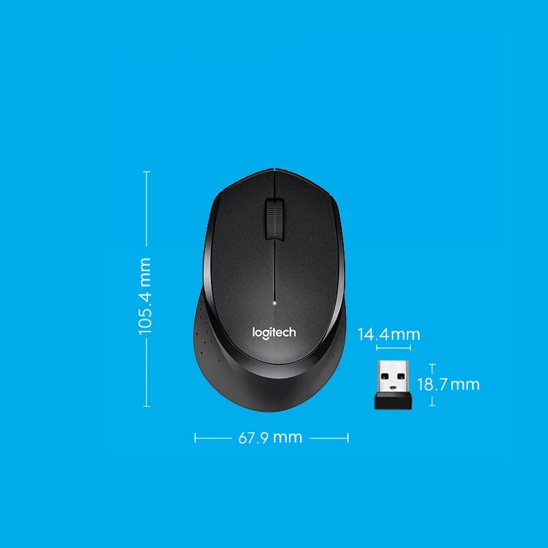 Logitech M330 Silent Plus беспроводная мышь тихий 2 4 ГГц USB 1000 точек/дюйм приемник оптический