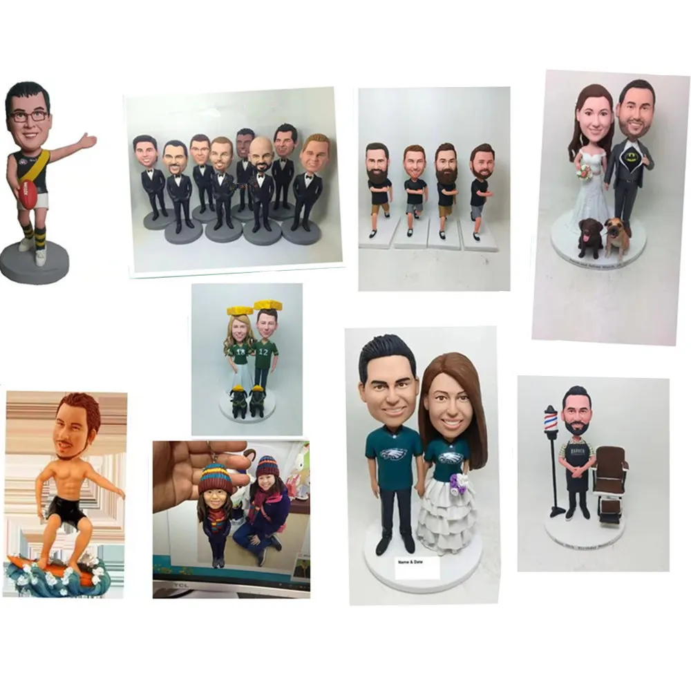 Handmade Custom polymer clay Figurine miniature mini statue wedding cake topper Birthday gift For friend Father Men woman | Автомобили и