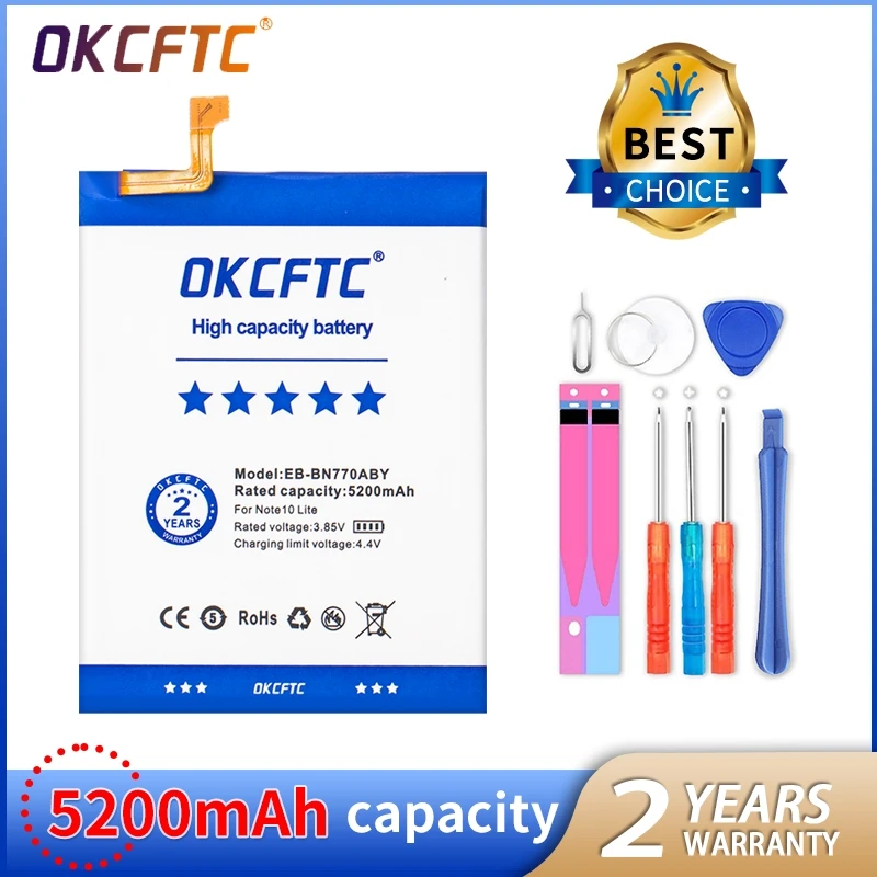 

OKCFTC EB-BN770ABY 5200mAh Battery for Samsung Galaxy Note10 Lite / Note 10 Lite Batteries