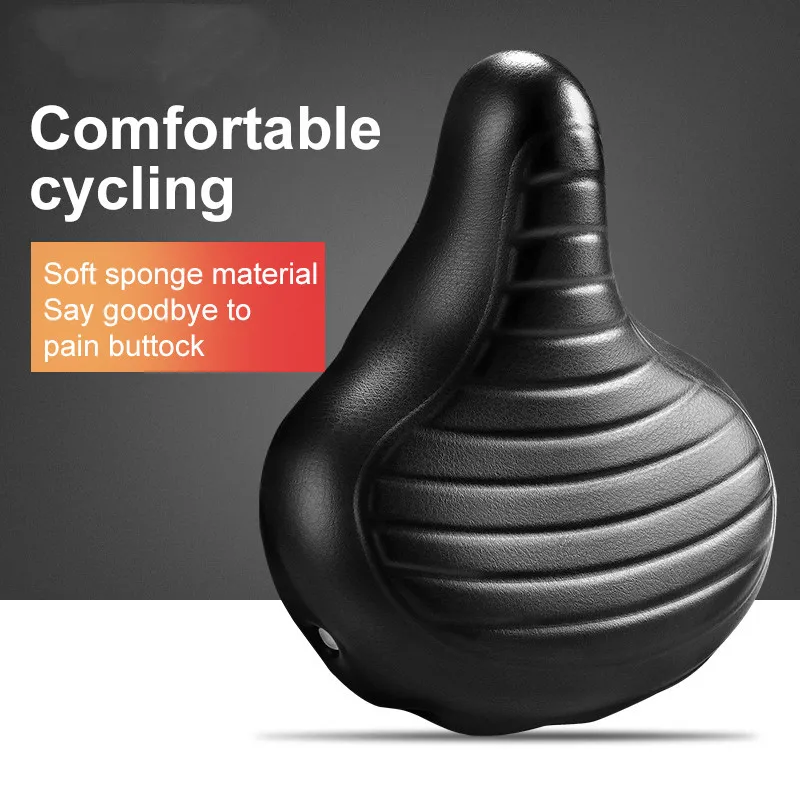 

Mountain Bike Widened Saddle Waterproof PU Leather Seat For Bicycle Outdoor Soft Comfortable Shockproof Cycling Cushion