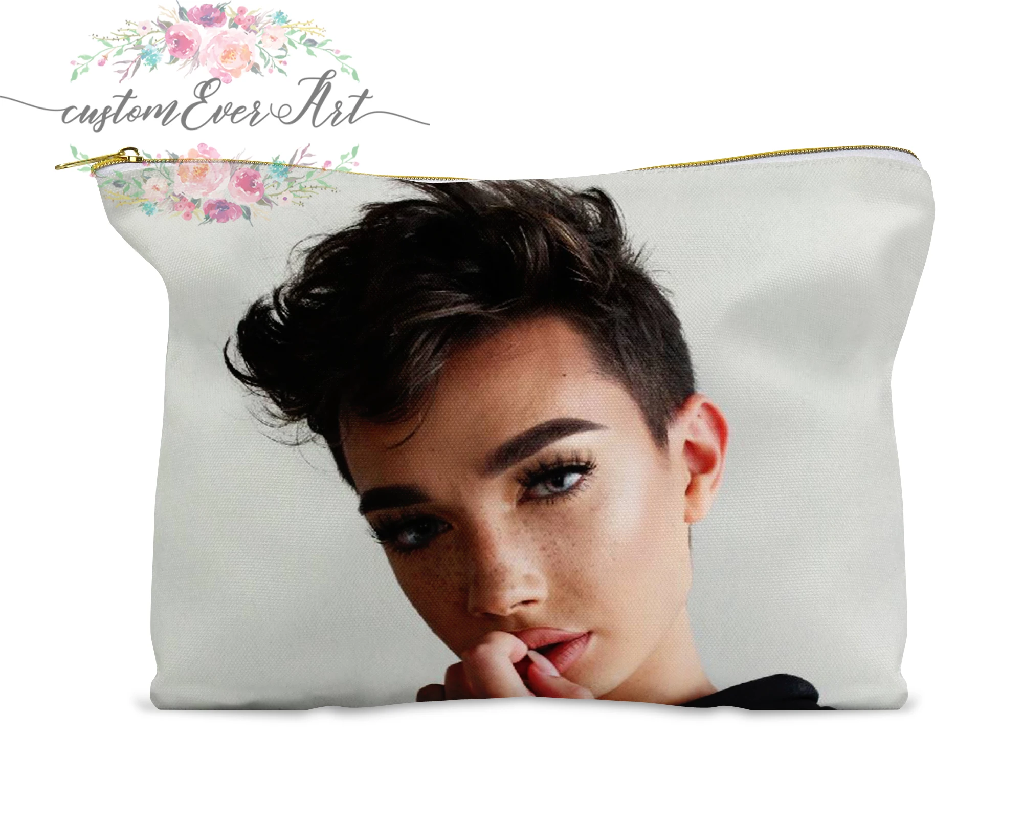 

James Charles cosmetic bag personalized small makeup bag funny makeup organizer toiletry bag zipper pouch
