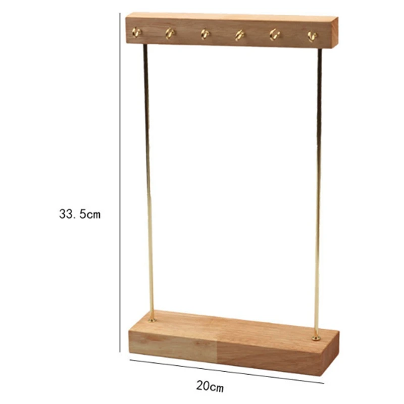 

Solid Wood Door Hook Type 6-Digit Bracelet Necklace Stand Creative Desktop Wooden Storage Rack Jewelry Display Stand