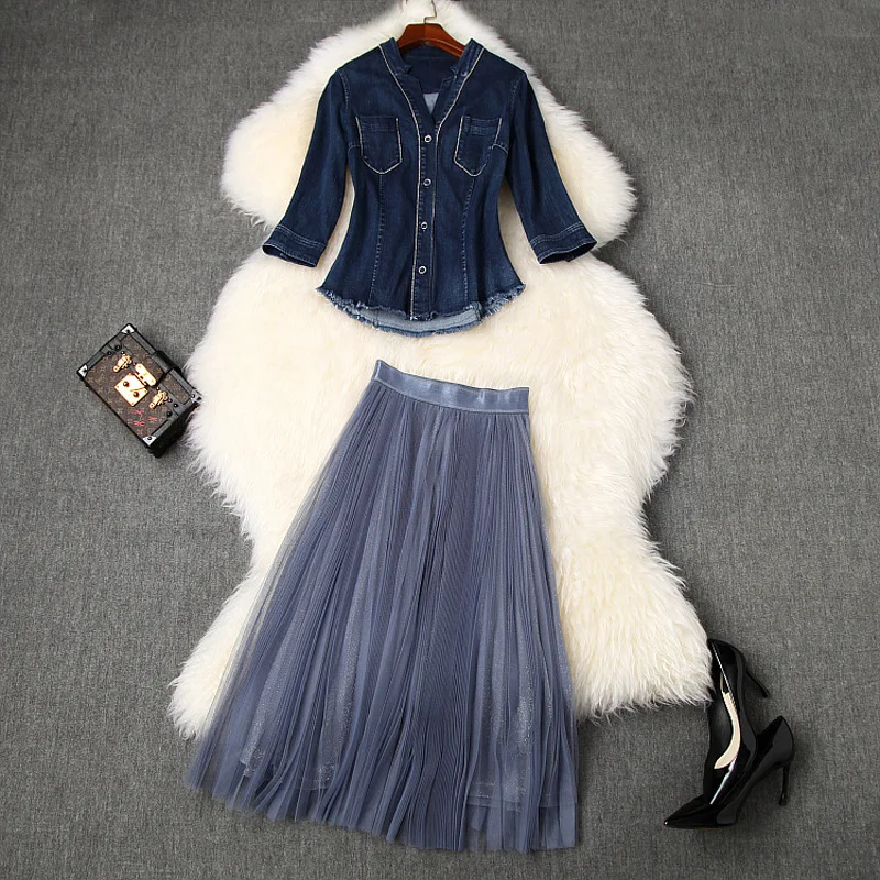 Летний костюм для женщин 2020 новый модный дизайнерский джинсовый топ с v-образным