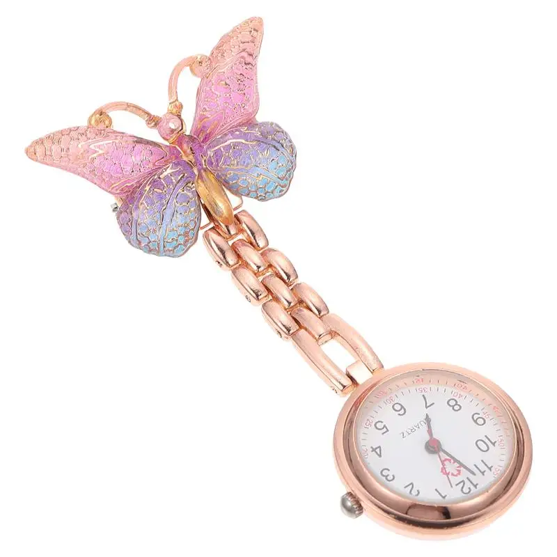 

1Pc Butterflies Nurse Watch Pocket Watch Beautiful Badge Watch for Women