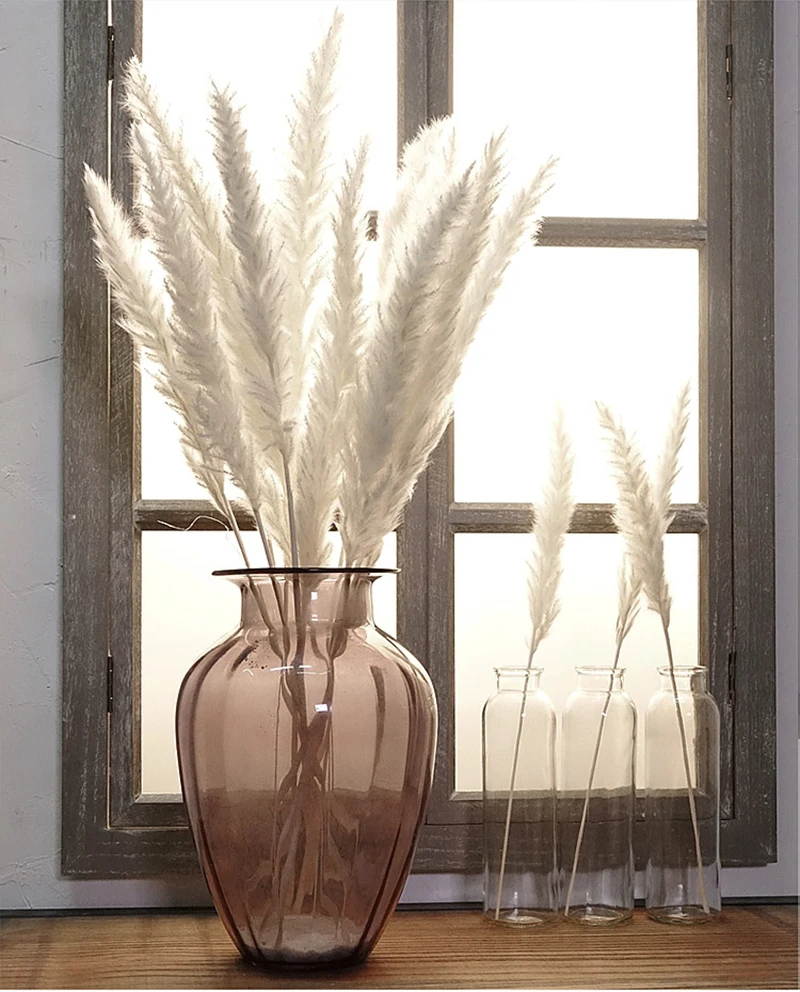 7 шт. Bulrush Натуральные Сушеные маленькие пампасы травы Phragmites растения искусственные, свадебные цветы букет домашний Рождественский Декор искусственный цветок