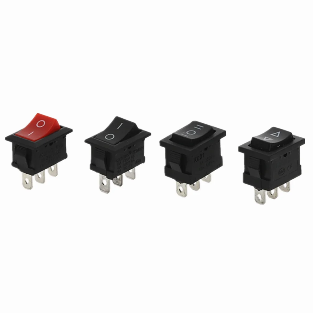 5 шт. KCD1 3Pin автомобиля кулисный переключатель 6A/10A 250V/125V AC красный желтый и зеленый