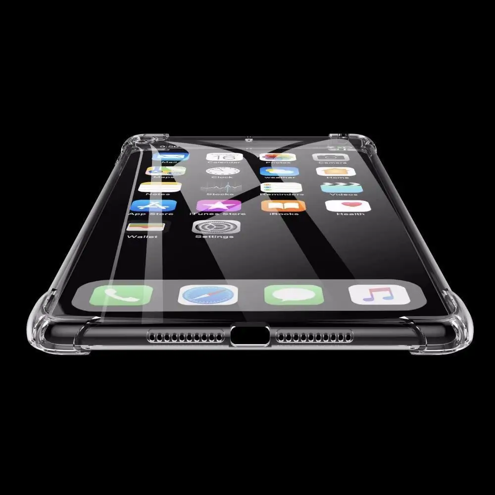 Прозрачный прямая сопротивление силиконовый чехол для Apple iPad 2/3/4 9 7 2017 2018 Air 1 2 5 6 Pro