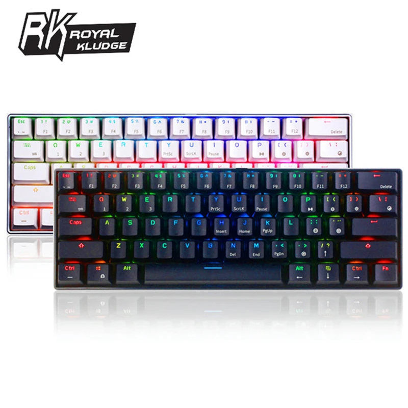 Royal Kludge RK61 эргономичная клавиатура Bluetooth и Проводной Двойной режим 60% RGB светильник Механическая игровая клавиатура для ноутбука планшета
