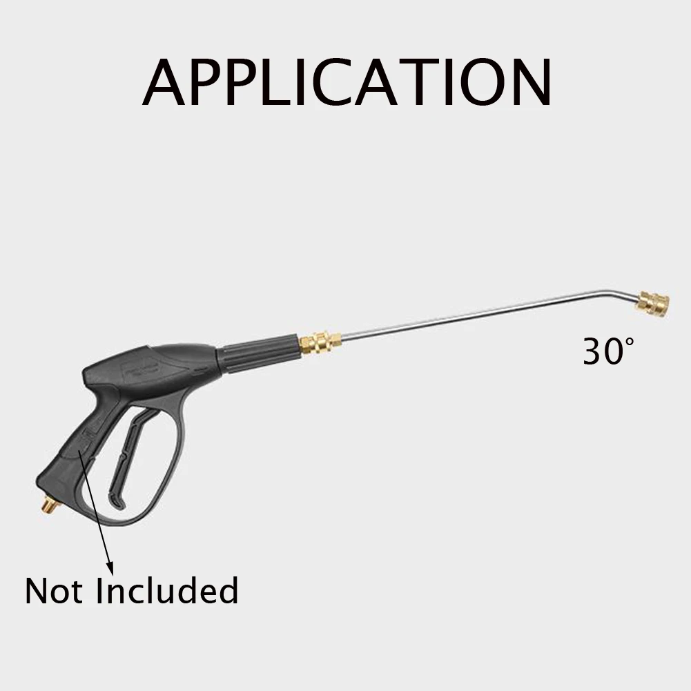 

New 30 Degree Curve Rod 1/4 Inch Quick Connect High Pressure Washer Gutter Cleaner For Lance/Wand Stainless Steelsturdy material