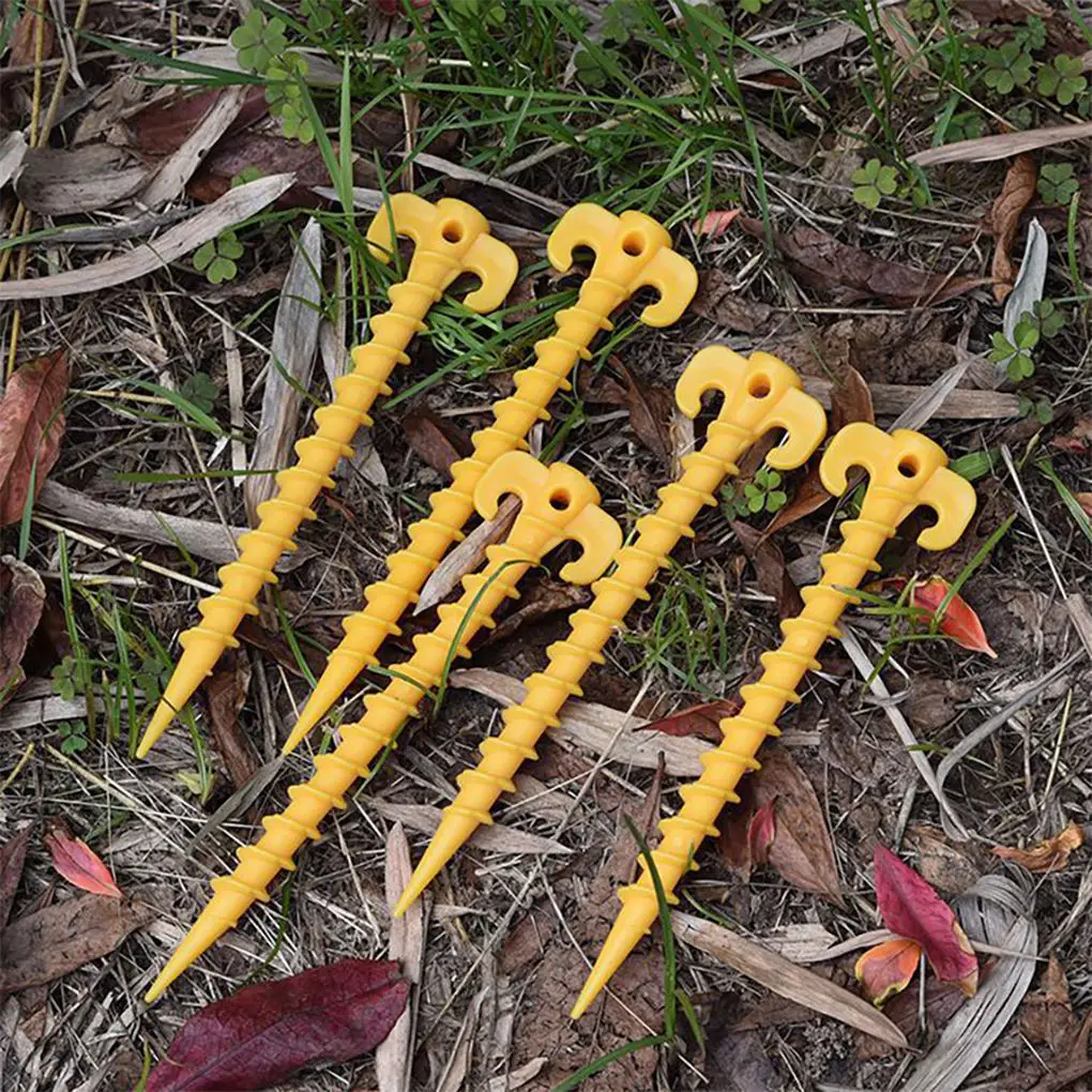 

5pcs/Pack Outdoor Camping Tent Pegs Ground Nails Screw Anchor Stakes Pegs Hiking Tent Stakes Pins Tent Accessories
