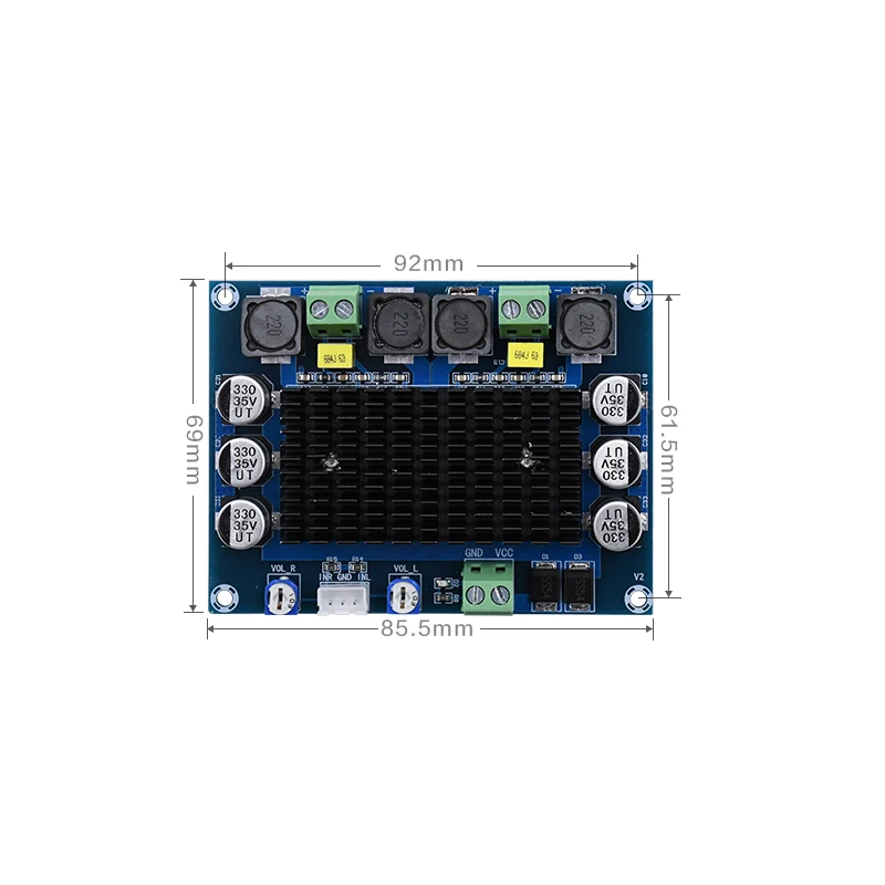 KYYSLB TDA7498 100 Вт* 2 шасси встроенная цифровая плата усилителя DC12~ 32 В высокомощный усилитель высокой четкости плата двухканальный