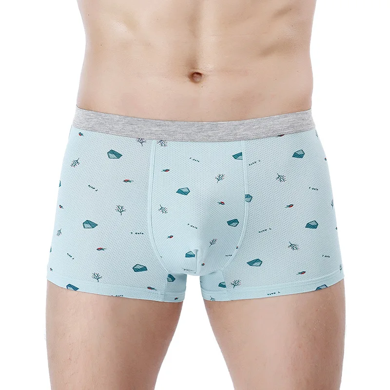 

Трусы-боксеры из Ice Silk Для мужчин еженедельное нижнее бельё Для мужчин s шорты трусы-боксеры с дышащими отверстиями сексуальные мужские трус...