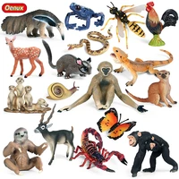 oenux simulation wild animals snake snails scorpion butterfly antelope figurines miniature action figures toy for kids gift
