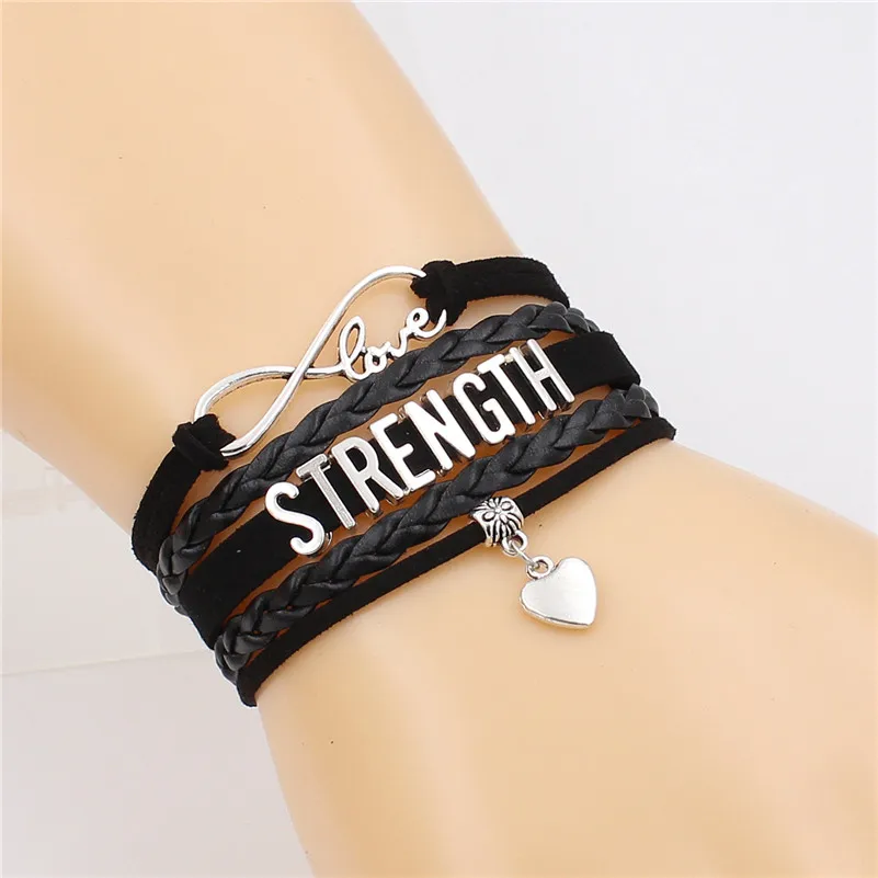 Новые модные античные прочные кожаные браслеты с сердцем Винтажные Ювелирные