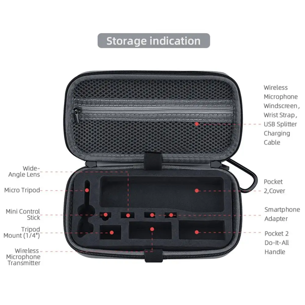 Жесткий чехол EVA водонепроницаемый портативный с карабином ударопрочный ручной