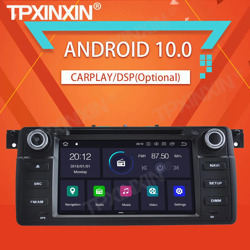 

4+64G For BMW 3 Series E46 M3 1998-2006 Android 10.0 Car Tape Recorder Multimedia video Player GPS Navigation HeadUnit DSP