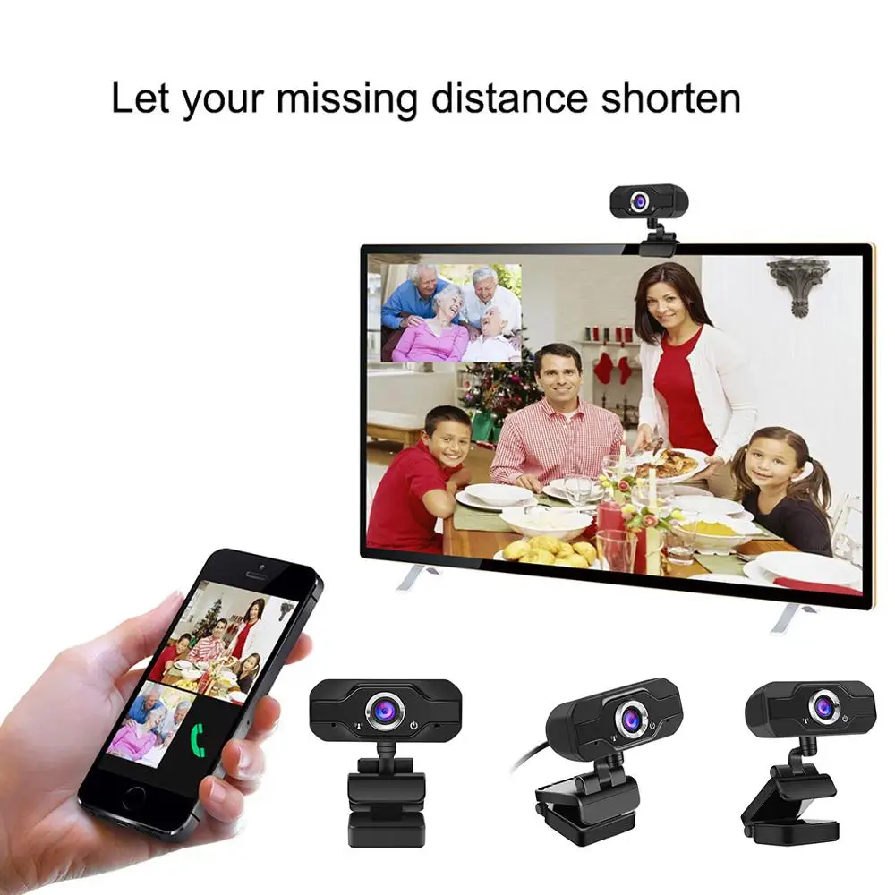 

2020 HD Webcam Mini Computer PC WebCamera USB Driver-Free Built-In Dual Microphones for Live Broadcast Video Calling Conference