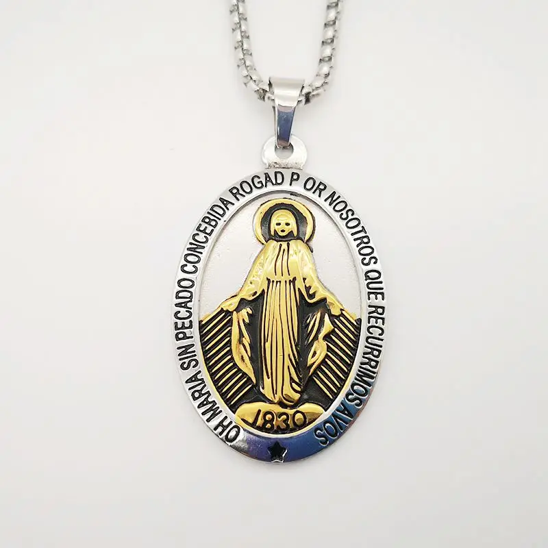 Женское ожерелье с подвеской Дева Мария из нержавеющей стали|pendant necklace|virgin maryvirgin