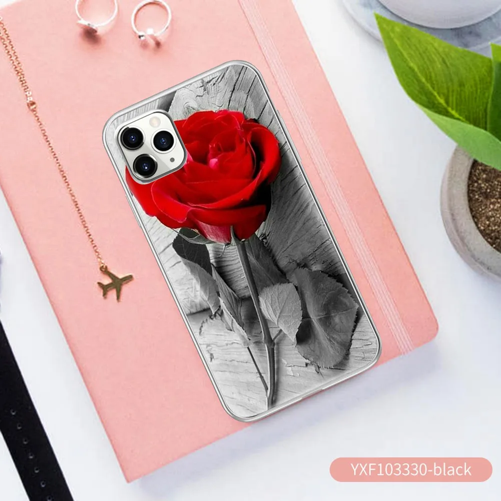 Чехол KISSCASE Flower для iPhone 11 Pro Max X 8 6 6s 7 Plus Мягкий чехол телефона с розовыми цветами XS XR