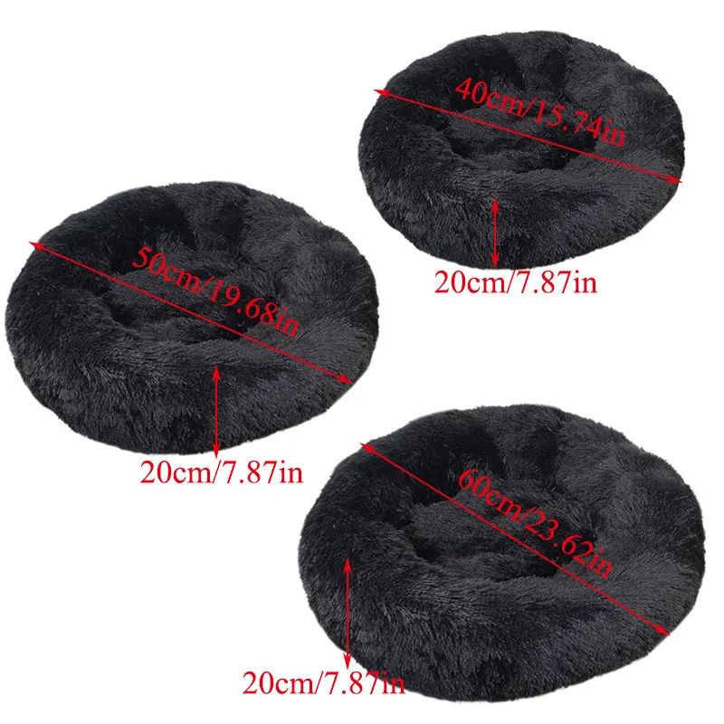

Round Cushion Dog Litter Warm Super Soft Pet Product Long Hair Comfortable Dog Bed Cat Litter Fashion Warm Pad Pet Supplies