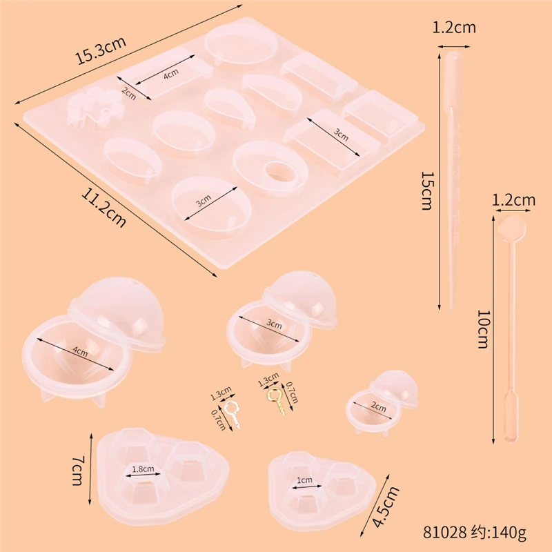 Aomily DIY 66pcs/Set Handmade Jewelry Mold Necklace Eardrop Gemstones Fondant Cake Chocolate Container Crystal Drop Resin Molds | Дом и сад