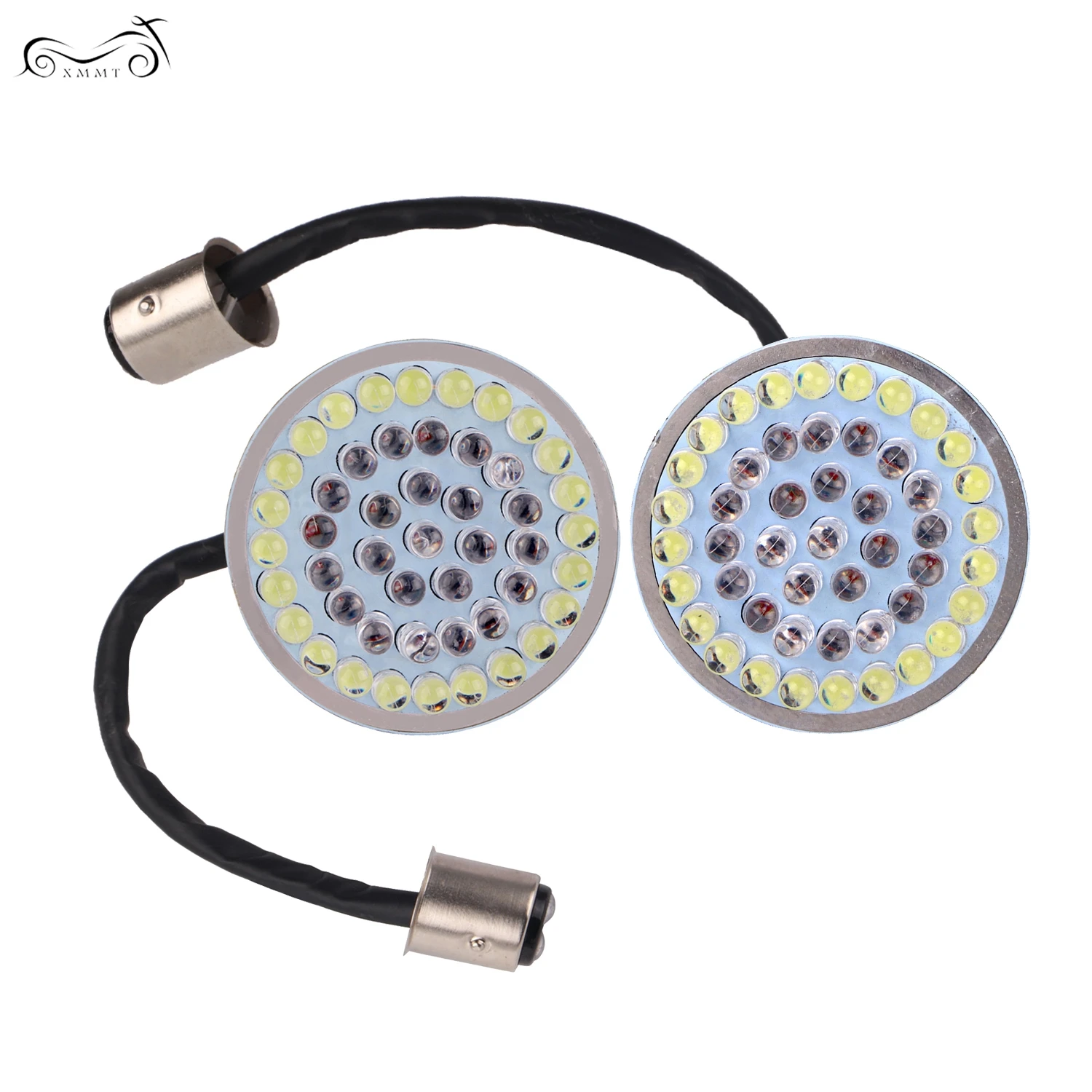 Мотоцикл Белый/янтарный 1157 пуля Передняя светодиодная вставка для сигнала