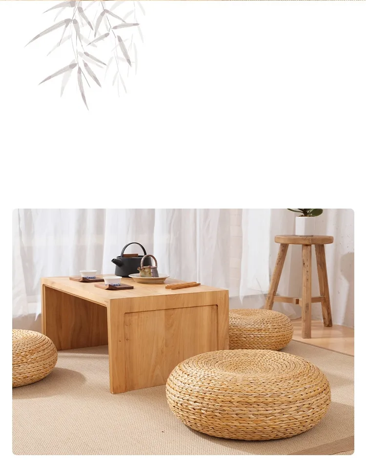 Futon meditação almofada estilo japonês tatami rattan