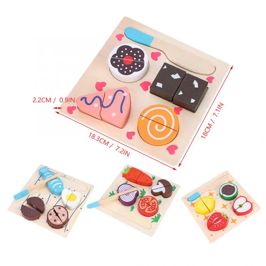 Деревянная еда фрукты овощи десерт детская для приготовления пищи ролевые игры