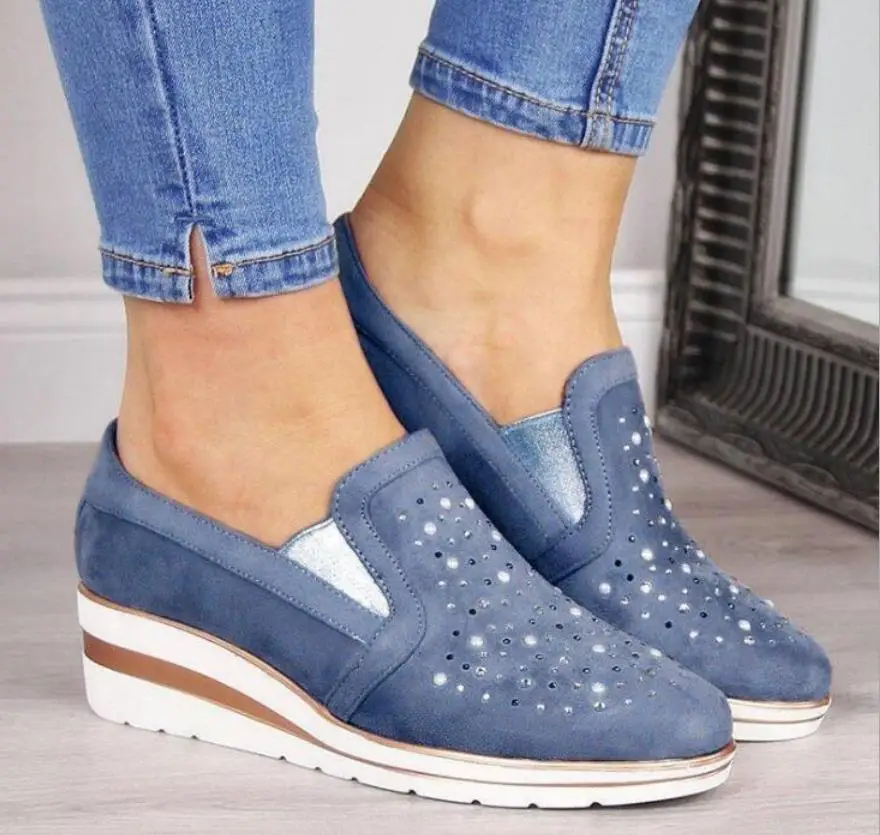 

Autumn Women Flat Bling Sneakers Casual Vulcanized Shoes Female Lace Up Ladies Platform Comfort Crystal Loafers Fashion Shoes
