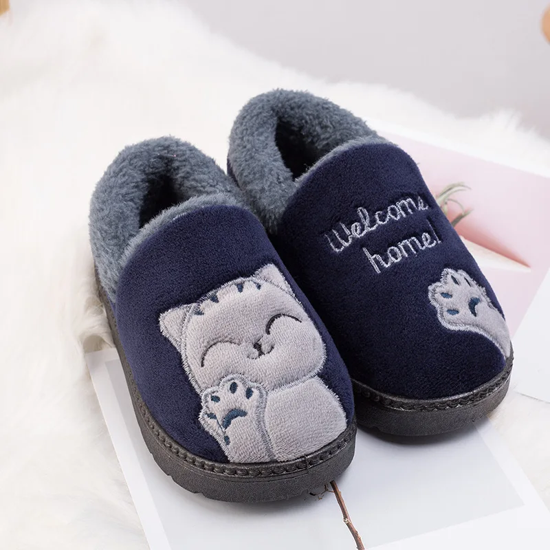 2019 Winter Kids Flip Flops Slippers Home Baby Girl Clothes Slipper Boys Indoor Cotton Cartoon Cats Room Skid Warm | Детская одежда и