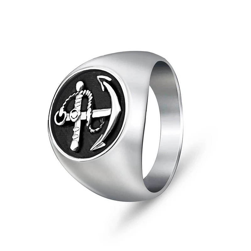 Новинка В стиле ретро пирата с принтом &quotякорь&quot Кольцо мужское кольцо из