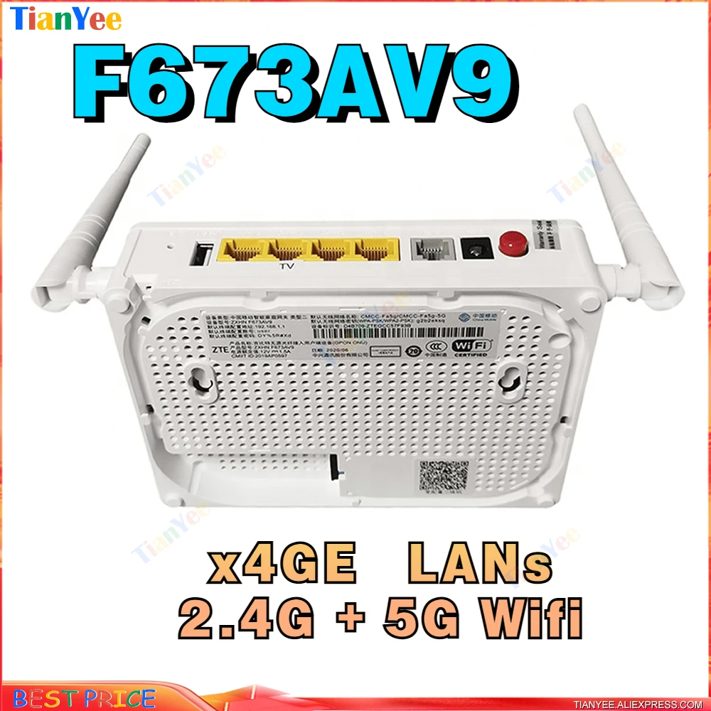 Бесплатная доставка F673AV9 4GE GPON 2 4G/5G ONU WIFI Терминал FTTH ONT модемный терминал