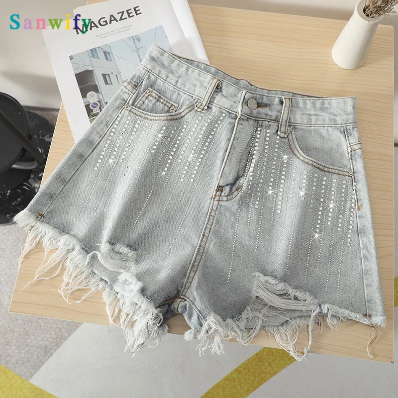 Шикарные шорты Для женщин 2020 потертые Рваные джинсовые Джинсовые Уличная из