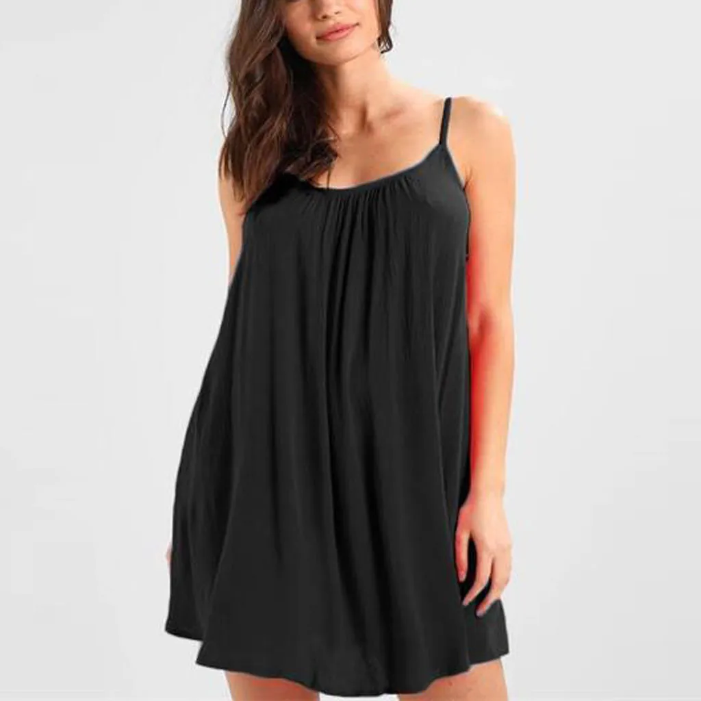 Мини Повседневное платье 2020 женское без рукавов Повседневные платья футболки