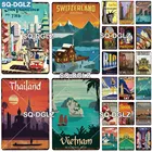 Металлический жестяной знак с изображением Тайланда, винтажный декор, SQ-DGLZ