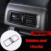stainless steel for nissan navara np300 2017 2018 2019 accessories car back rear air condition outlet vent frame cover trim 1pcs