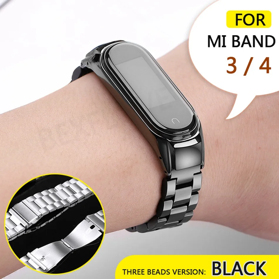 019A Протектор/браслет mi band 3 4 ремешок для Xiaomi mi band 4 3 ремешок/браслет для mi Band 4 3 ремешок металлические ремни из нержавеющей стали - Цвет: 019A
