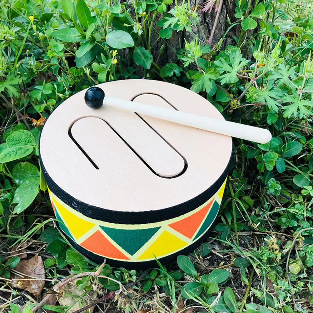 

1 Set Percussion Instrument Wooden Drum Musical Toy Funny Drum Playing Playset with Drum Sticks for Children Kids