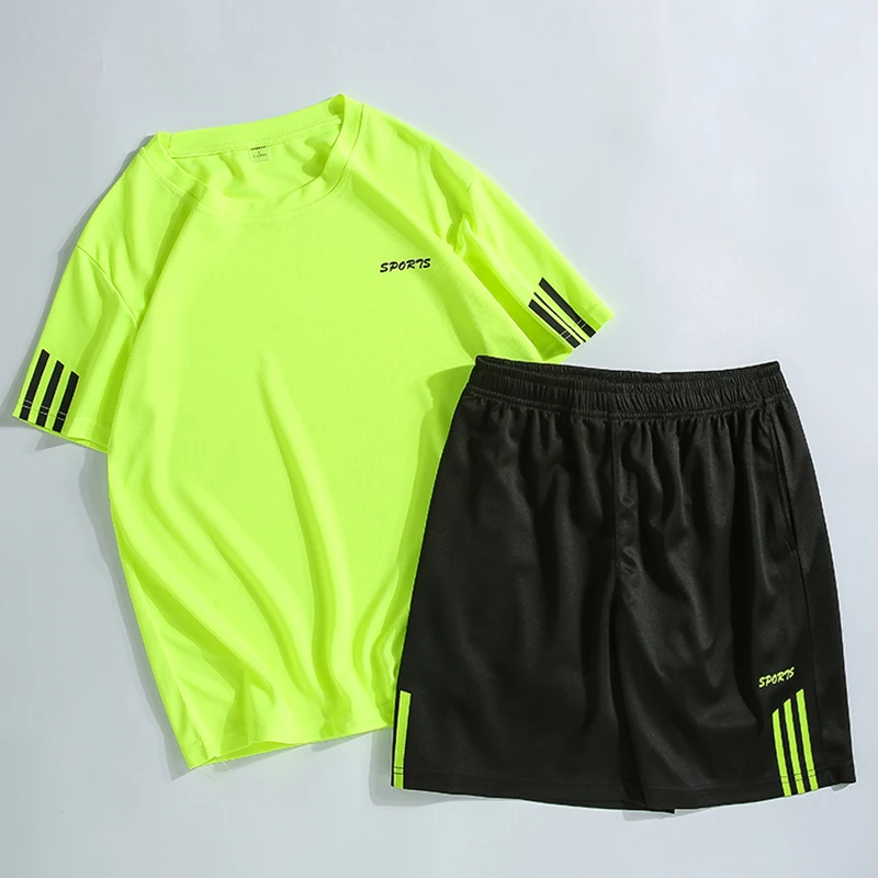 Костюм из двух предметов повседневный спортивный костюм мужская летняя футболка