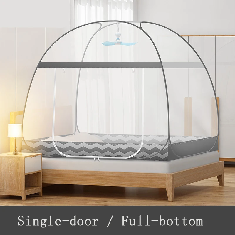 

1m/1.2m/1.5m/1.8m Yurt Mosquito Netting Single-Door Canopy Folding Bed Tent Full Bottom/No Bottom Children Anti-Mosquito Mesh