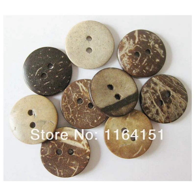 50 шт./лот натуральные кокосовые пуговицы и деревянные круглой формы 10 мм детские